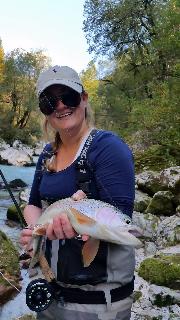 Dry fly Rainbow trout, Slovenia fly fishing